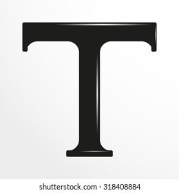 Letter "T" of the Latin alphabet. Vector illustration.