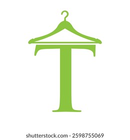 Letter T Laundry Logo Concept With Hanger Symbol For Cleaning Service And Cleaning company Template