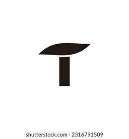 Letter T leaf geometric symbol simple logo vector