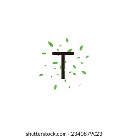 Geometrisches Buchstabensymbol für T-Blatt mit einfachem Logo, Vektorgrafik