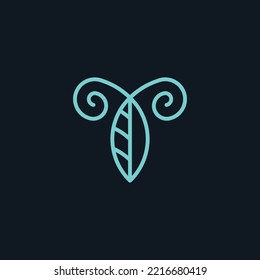 letter T leaf logo. a combination of leaves and the letter T. suitable for companies that are organic and natural