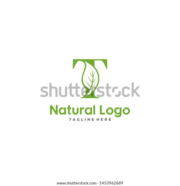 Letter T Leaf Logo Green Leaf Stock Vector (Royalty Free) 1453962689