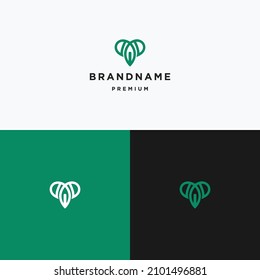 Letter T Leaf logo icon flat design template