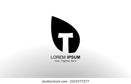 Letter T leaf logo icon design template elements