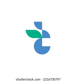 logotipo de letra T leaf. logotipo de T natural moderno