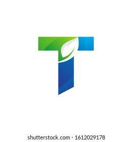 Letter T With Leaf Logo Vector