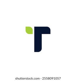 Letter T Leaf Nature Logo Design. T Icon Vector