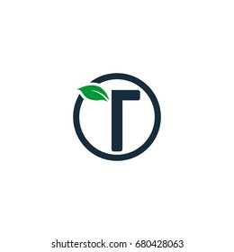 Letter T with leaf vector logo design. Use for eco brand company.