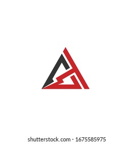 Letter A and T with lightning logo design inspiration