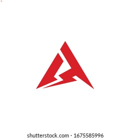 Letter A and T with lightning logo design inspiration