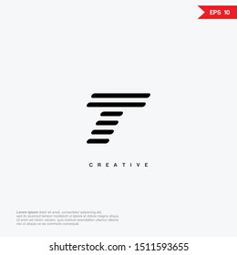 Letter T line abstract logo icon design template elements.