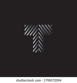 Letter T line art gradient simple elegant logo design