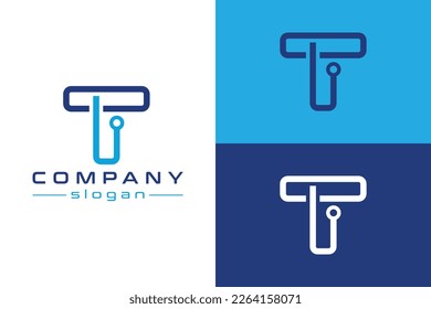 Letra T con concepto de línea. Muy adecuado para el símbolo, logotipo, nombre de la empresa, nombre de marca, nombre personal, icono y muchos más.