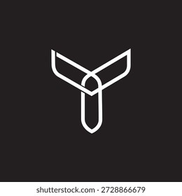 Letra T Line Infinity Logo único