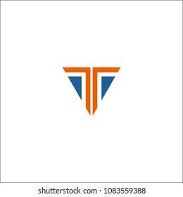 Letter T Line Logo Design Element