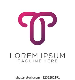 Letter T line logo design