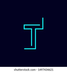 Letter T line logo design. Universal elegant vector sign design. Graphic alphabet symbol for corporate business identity. Letter T logo isolated.