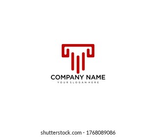 Letter T line logo design. Linear creative minimal monochrome monogram symbol. Universal elegant vector sign design. Premium business logotype. Graphic alphabet symbol for corporate business identity