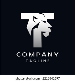 Letter T Lion Head Logo Design