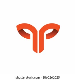 letter T logo with 3d concept