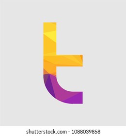 Letter T logo. Abstract graphic icon, logo design template, symbol for company. low poly style