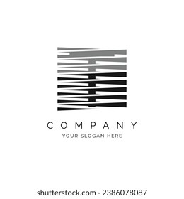 Letter T logo, abstract modern square design suitable for web and company zigzag cutout style