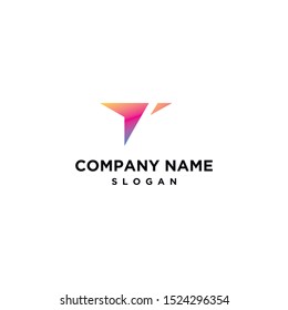 letter T logo abstract vector
