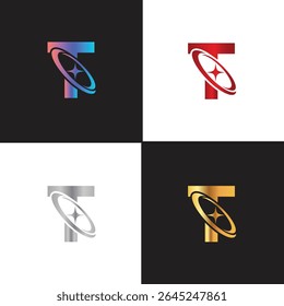 Letter T logo, T logo, AI logo set, modern and minimal design, tech-inspired, colorful icons and symbols, suitable for artificial intelligence, innovation, branding, startups, and digital identity.