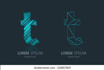 Letter T logo. Alphabet logotype vector design.