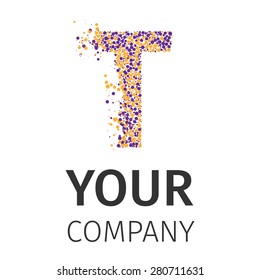 Letter T logo. Alphabet particles logotype vector design. Excellent vector illustration, EPS 10