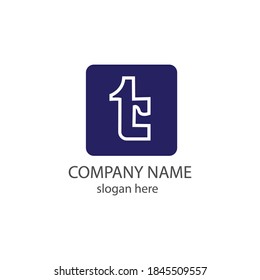 letra t cuadro de fondo de logotipo ilustración de color diseño vectorial