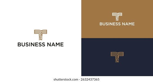Letter T Logo with Book Motif – Minimalist Education and Learning Symbol Vector