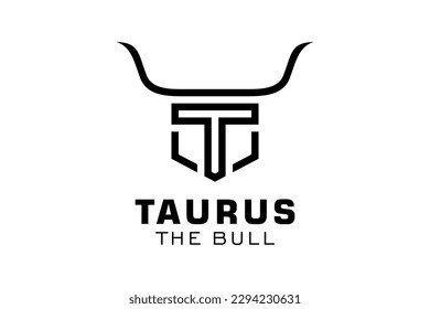 Letter T logo, Bull logo,head bull logo, monogram Logo Design Template