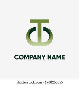 Logo de la letra t. concepto de círculo. logotipo de la empresa. logotipo verde.