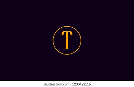 LETTER T LOGO WITH CIRCLE FRAME FOR LOGO DESIGN OR ILLUSTRATION USE
