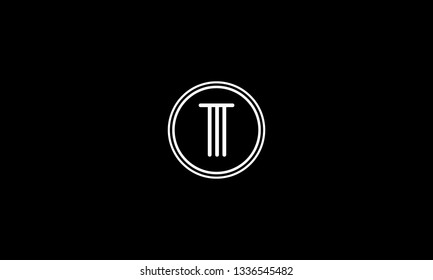LETTER T LOGO WITH CIRCLE FRAME FOR LOGO DESIGN OR ILLUSTRATION USE