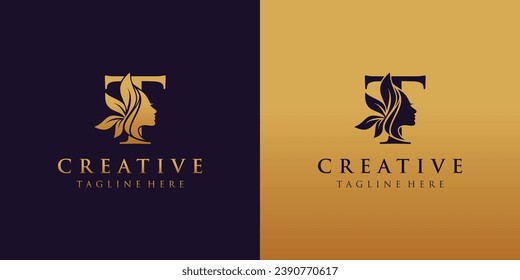 Letter T logo combination  beauty logo icon Premium Vector