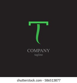 The letter T for the logo of the company. Vector illustration of the alphabet