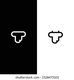the letter T logo with the concept of data paper and with a modern style