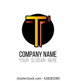 Letter T logo with dark Color shadow, real estate, apartment, condo, house, modern, digital, technology logotype