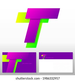 Letter T logo design – Abstract vector emblem. Business card templates. Stock vector illustration.
