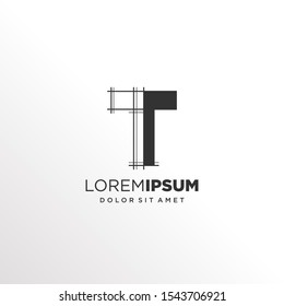 Letter T Logo Design with Architecture Element