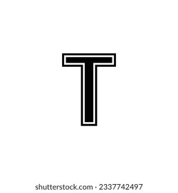 Letter T Logo Design with Architecture Element . Minimal vector graphic alphabet symbol. Letter T logo.T logo monogram.Typographic icon with double letter t. Lowercase lettering with decorative swirl.
