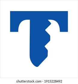 Letter t Logo design concept flat and Simple