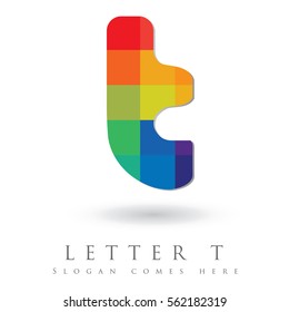 Letter T Logo Design Concept Rainbow Stock Vector (Royalty Free ...