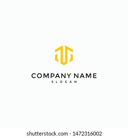 letter T logo design. Creative hexagon shape. Universal vector icon.