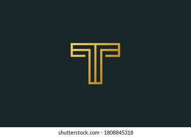 Letter T logo design . creative line art or monoline letter T logo . vector illustration eps10