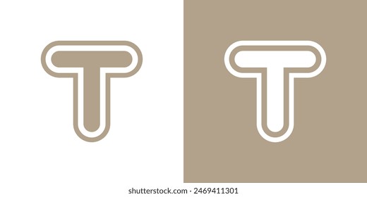 Letter T logo design with creative concept. Premium Vector