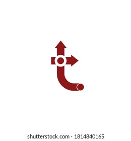 letter T logo. letter T logo design with elegant circle and arrow elements