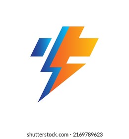 Diseño del logotipo de la letra T, logotipo Flash, T con Flash, símbolo de alfabeto gráfico mínimo vectorial, plantilla del logotipo de la letra inicial, plantilla del logotipo Lightning, icono eléctrico, energía flash de luz eléctrica de trueno